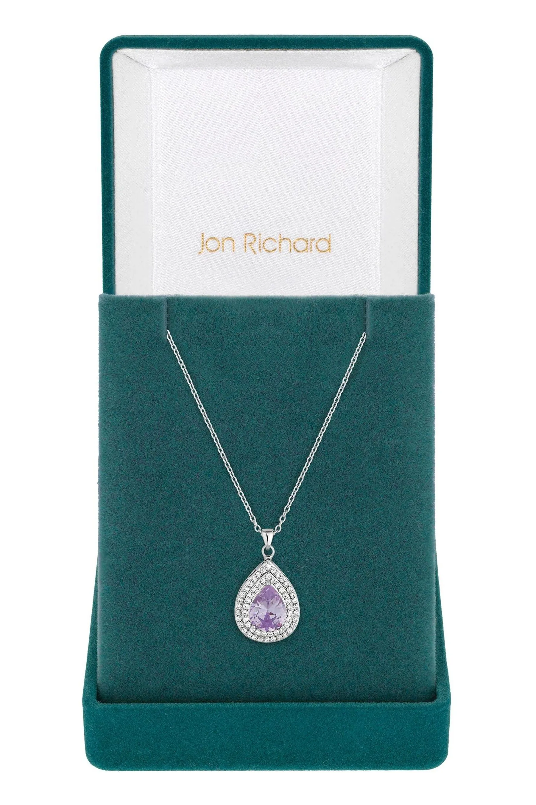 Jon Richard - Collana con pendente con zirconia cubica