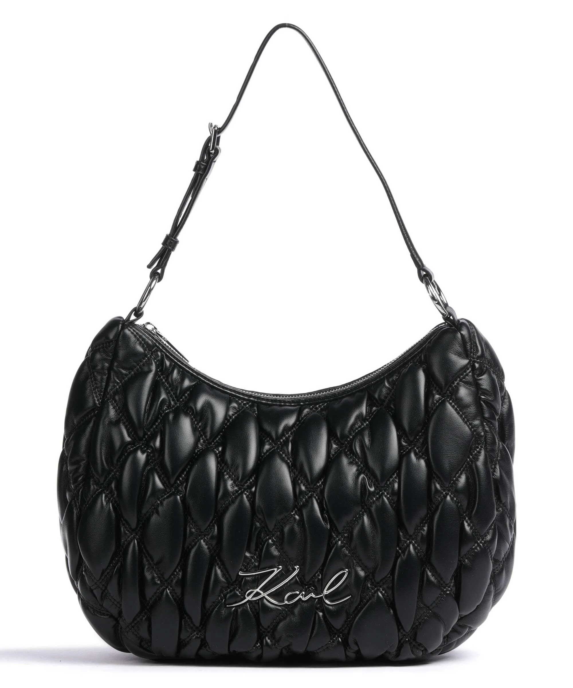  Karl Lagerfeld K/Signature Kuilt Borsa hobo poliuretano nero  