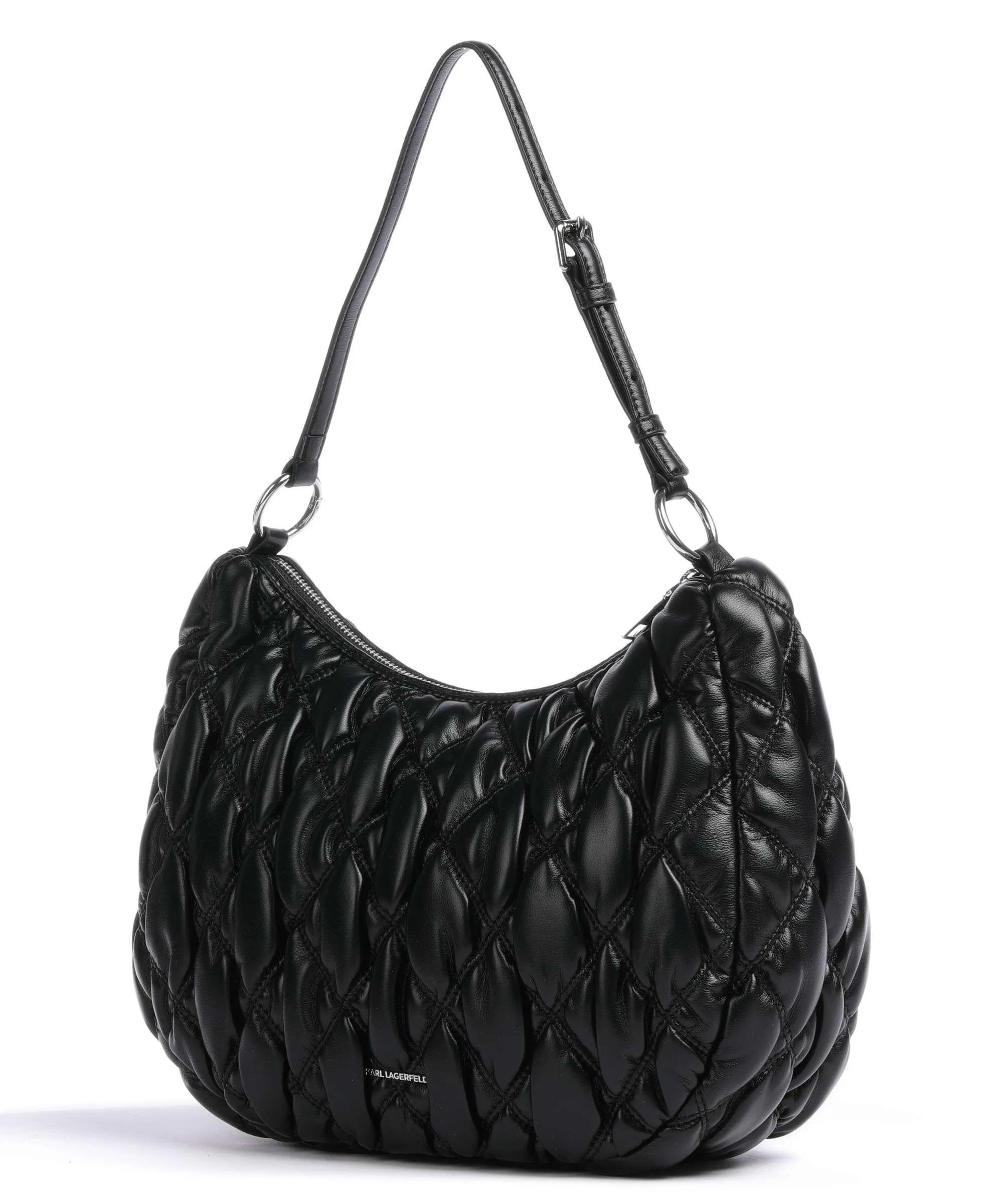  Karl Lagerfeld K/Signature Kuilt Borsa hobo poliuretano nero  