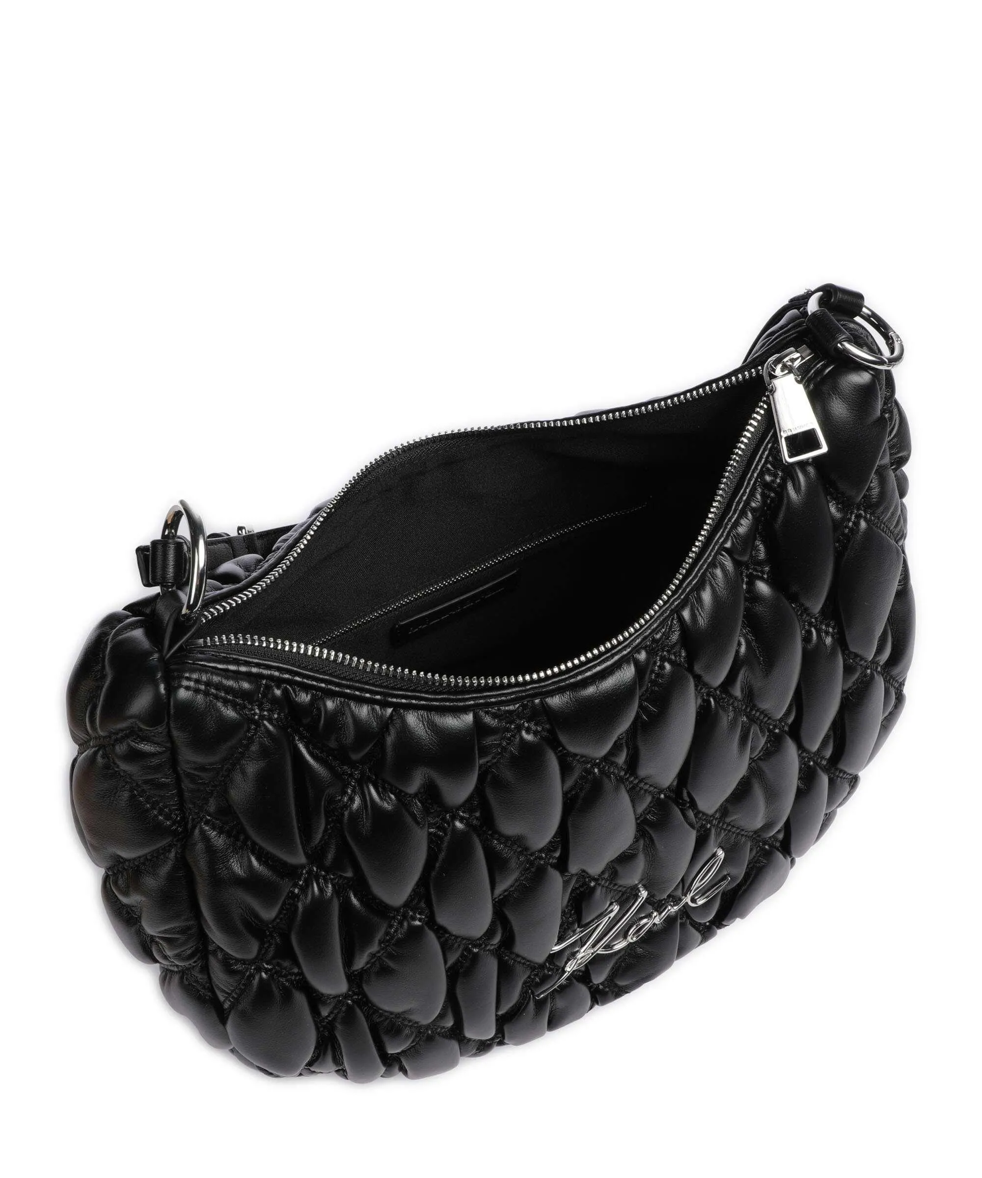  Karl Lagerfeld K/Signature Kuilt Borsa hobo poliuretano nero  