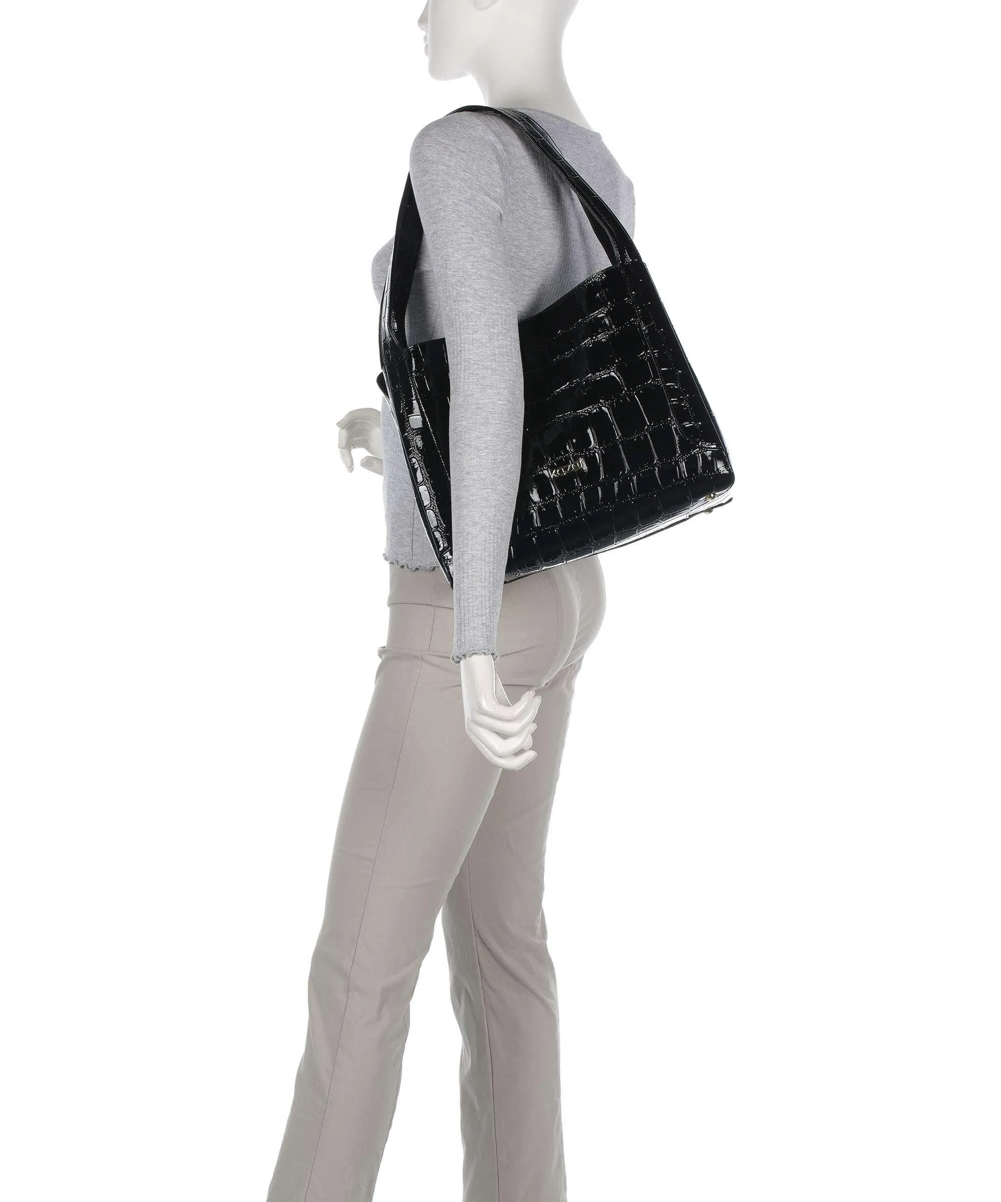  Kazar Ange Borsa hobo pelle in rilievo nero  