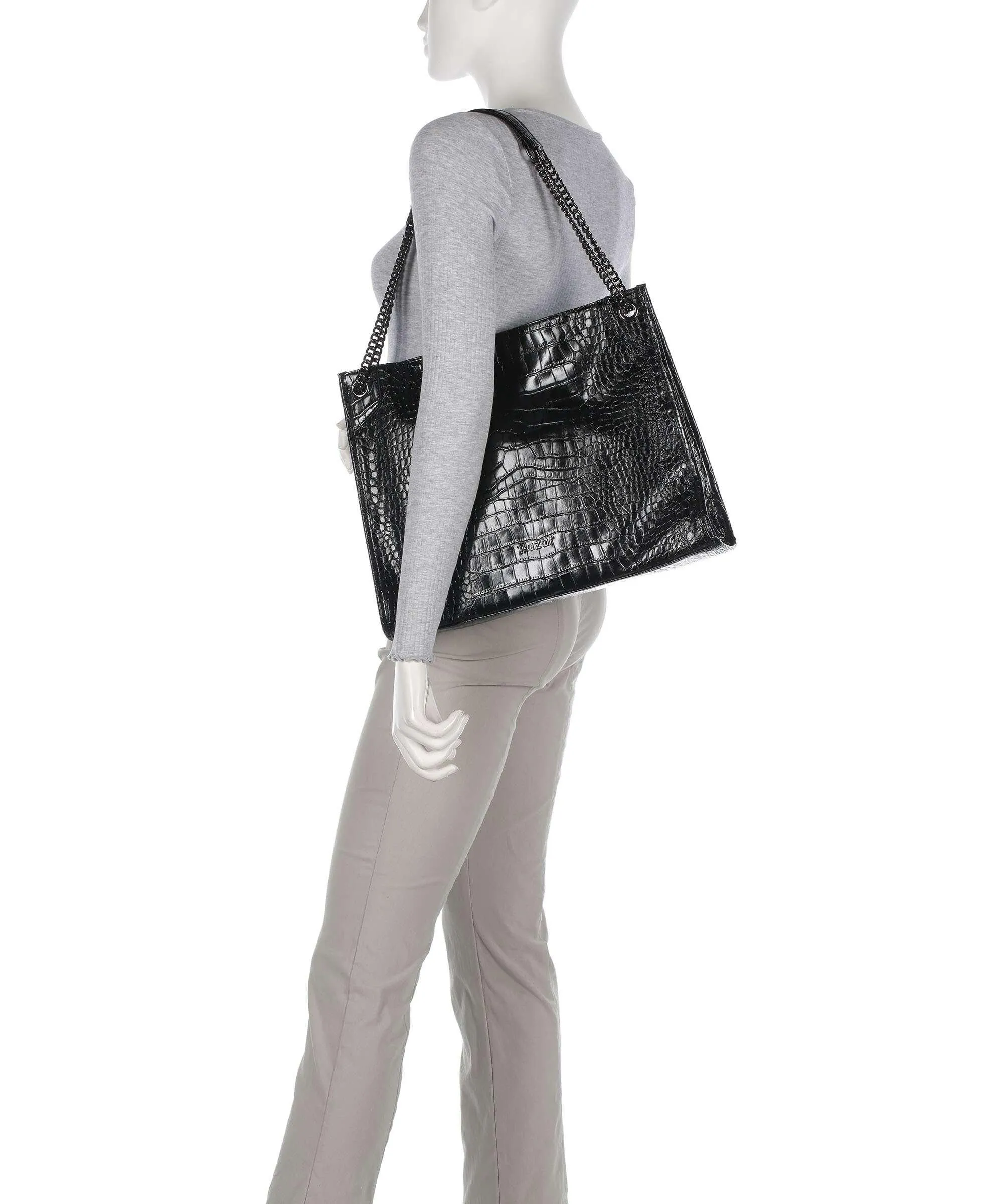  Kazar Hale Borsa shopper pelle in rilievo nero  