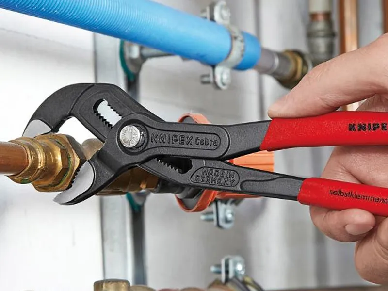 Knipex Cobra pinza regolabile per tubi e dadi con anello di fissaggio, 180mm