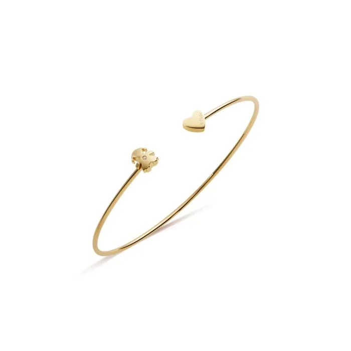 LES PETITS BRACCIALE BIMBA E CUORE ORO GIALLO E DIAMANTE