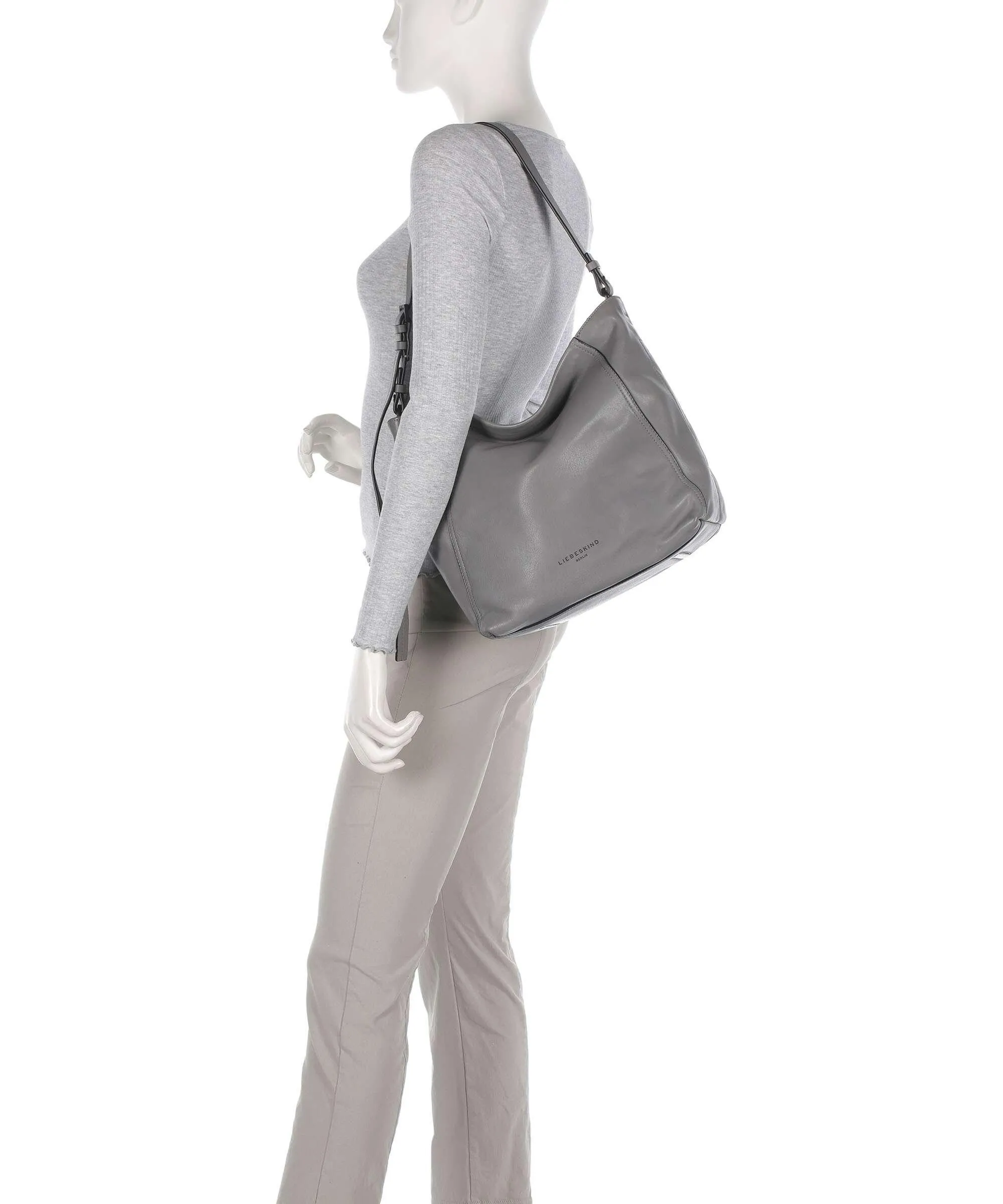  Liebeskind Chudy Sheep Natural M Borsa hobo pelle di pecora grigio  