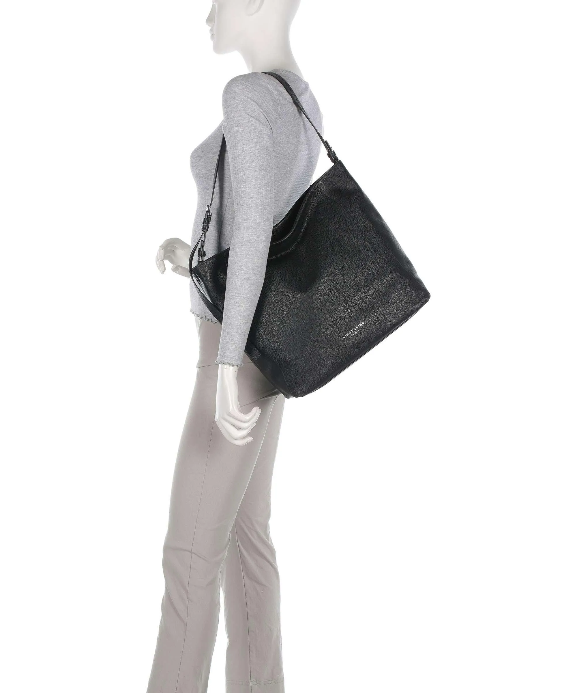  Liebeskind Chudy Small Pebble L Borsa hobo pelle granulata nero  