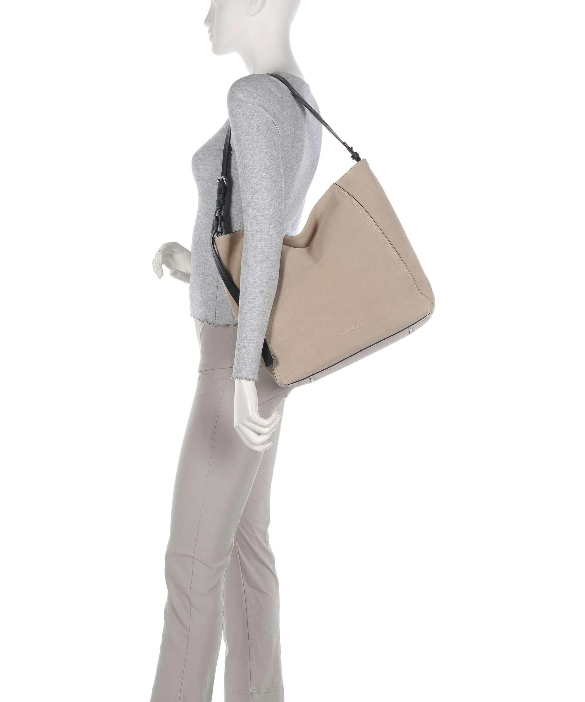  Liebeskind Chudy Suede L Borsa hobo pelle di vitello finemente grana beige  