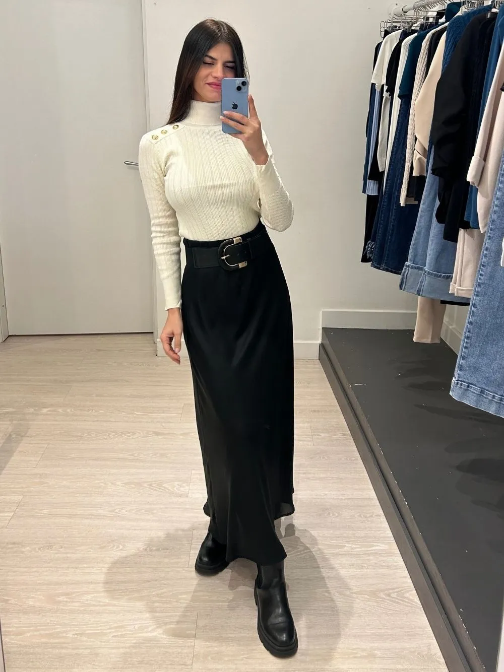 Maglia dolcevita tessuto lavorato