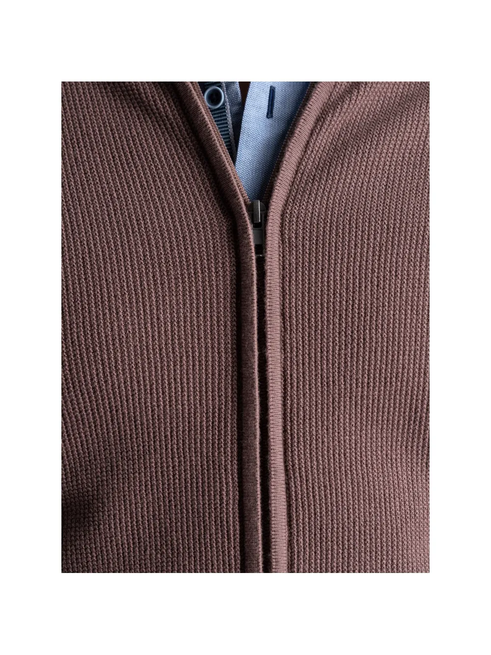 Maglia uomo full zip con lavorazione chicco di riso
