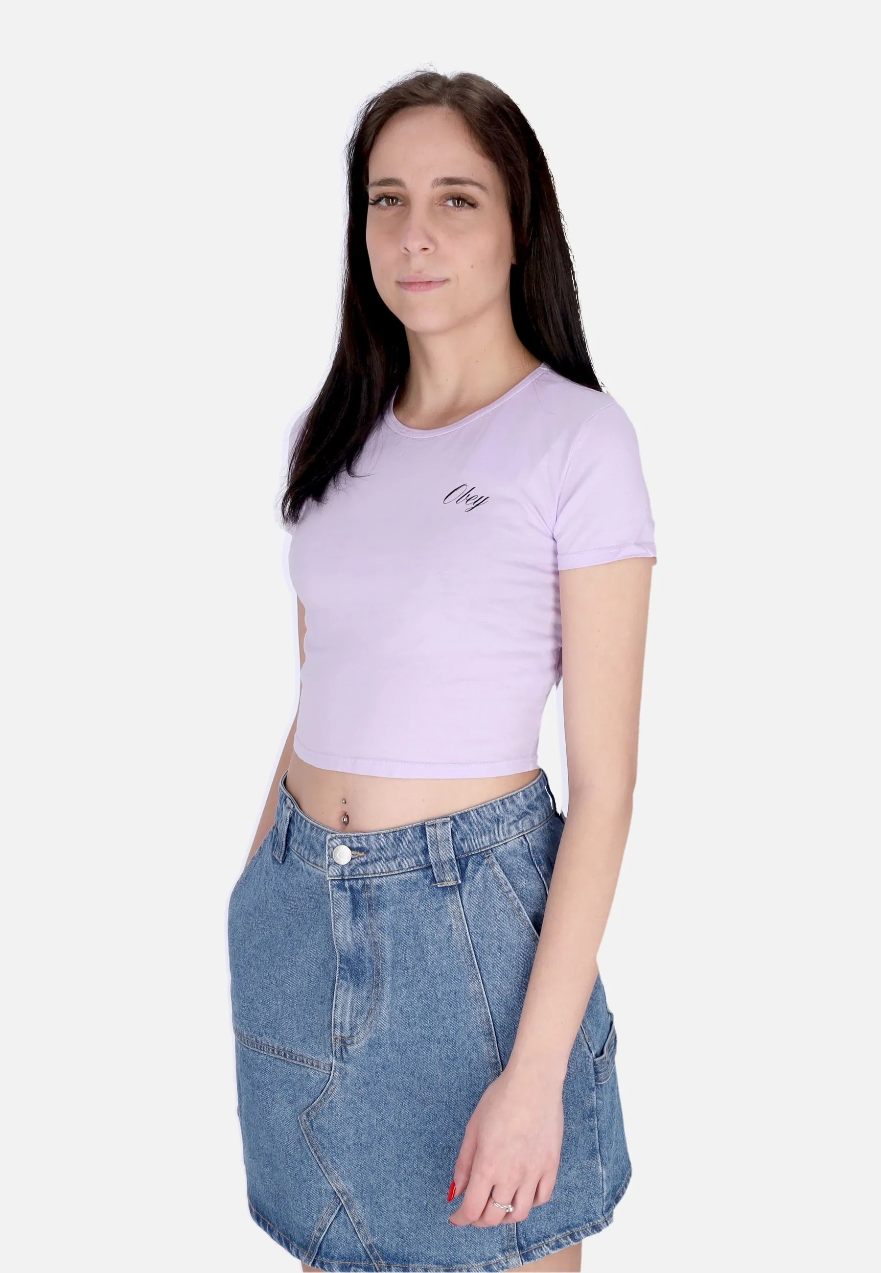 Maglietta Corta Donna W Global Studios Cropped Chloe Tee Orchid Petal