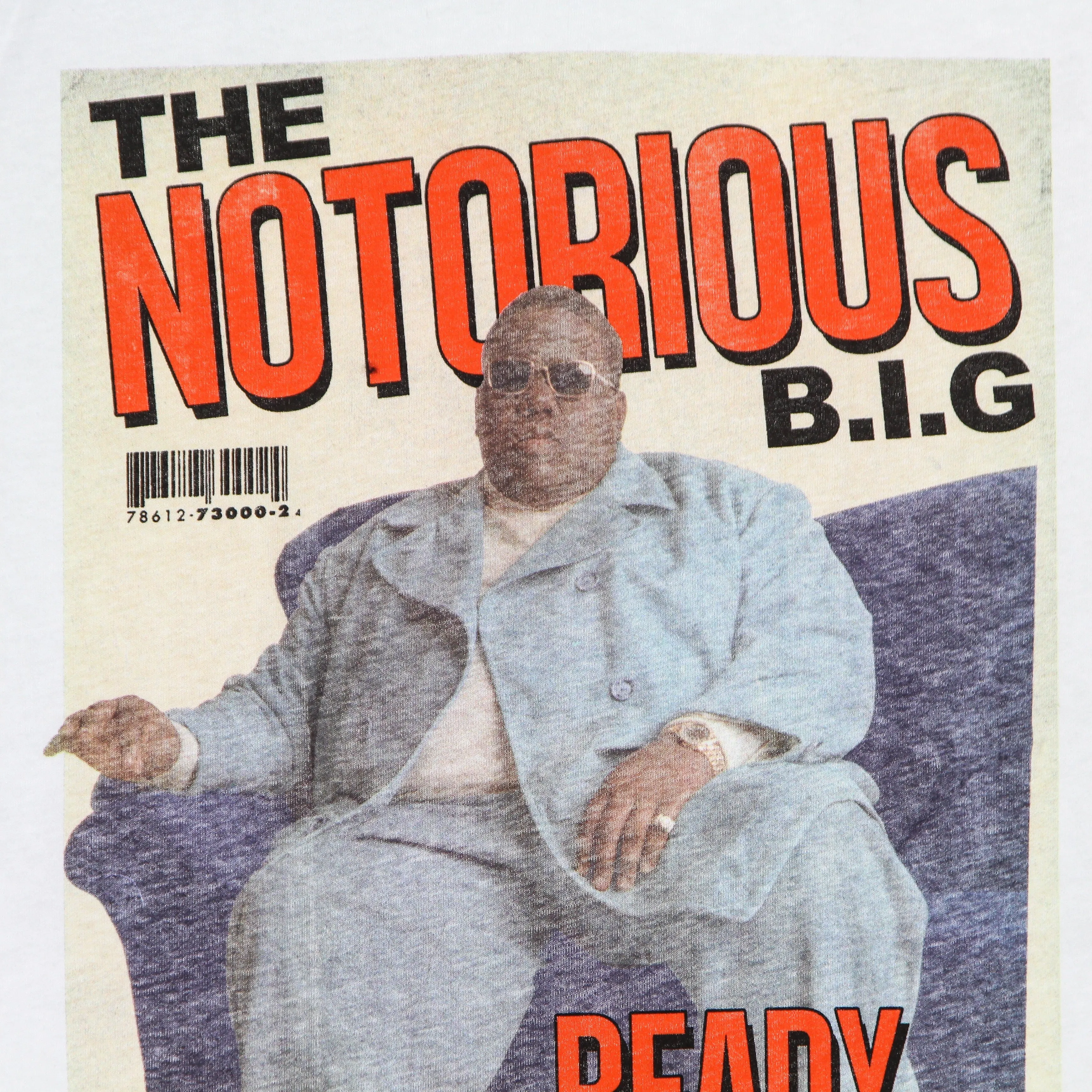 Maglietta Uomo Biggie Magazine Cover Tee White
