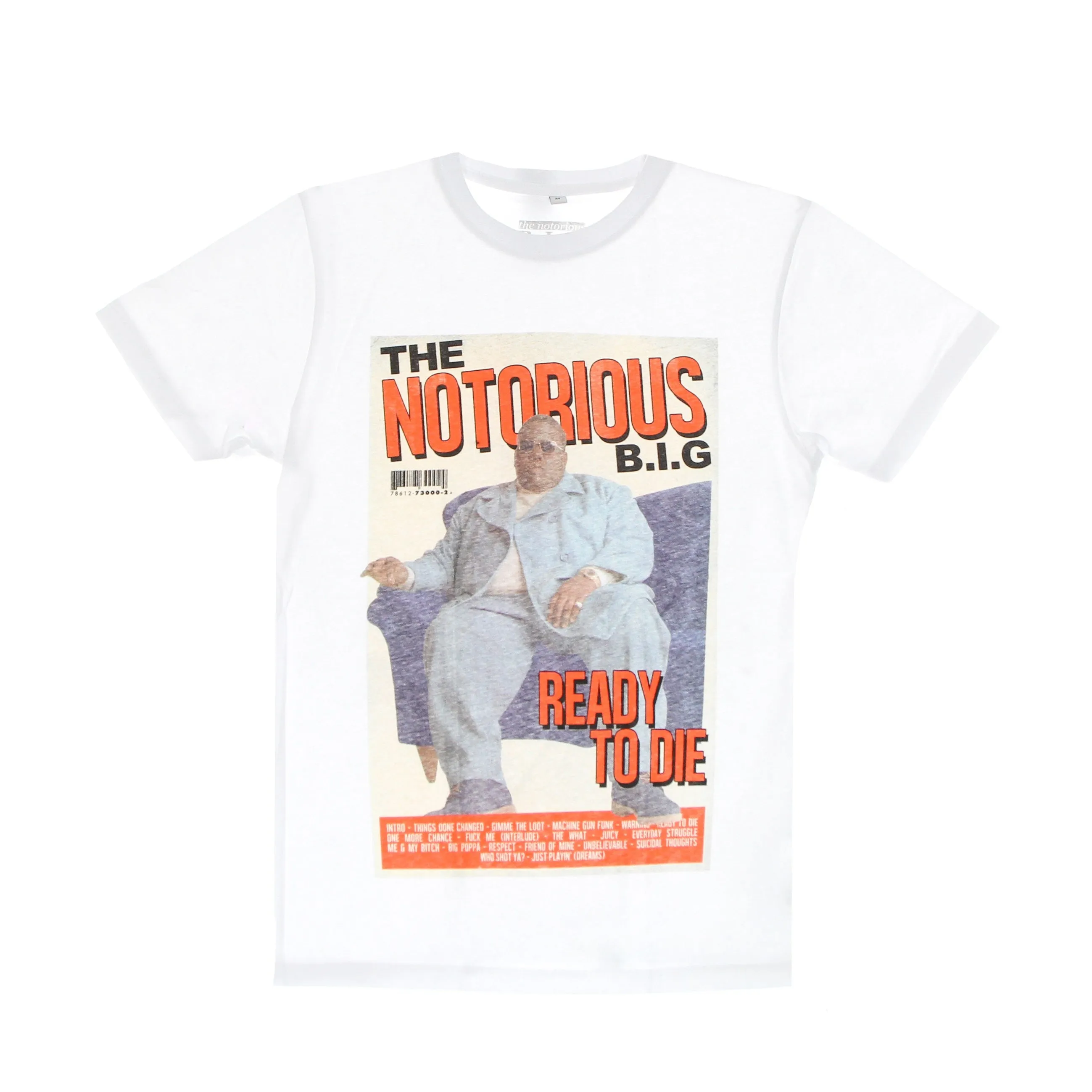 Maglietta Uomo Biggie Magazine Cover Tee White