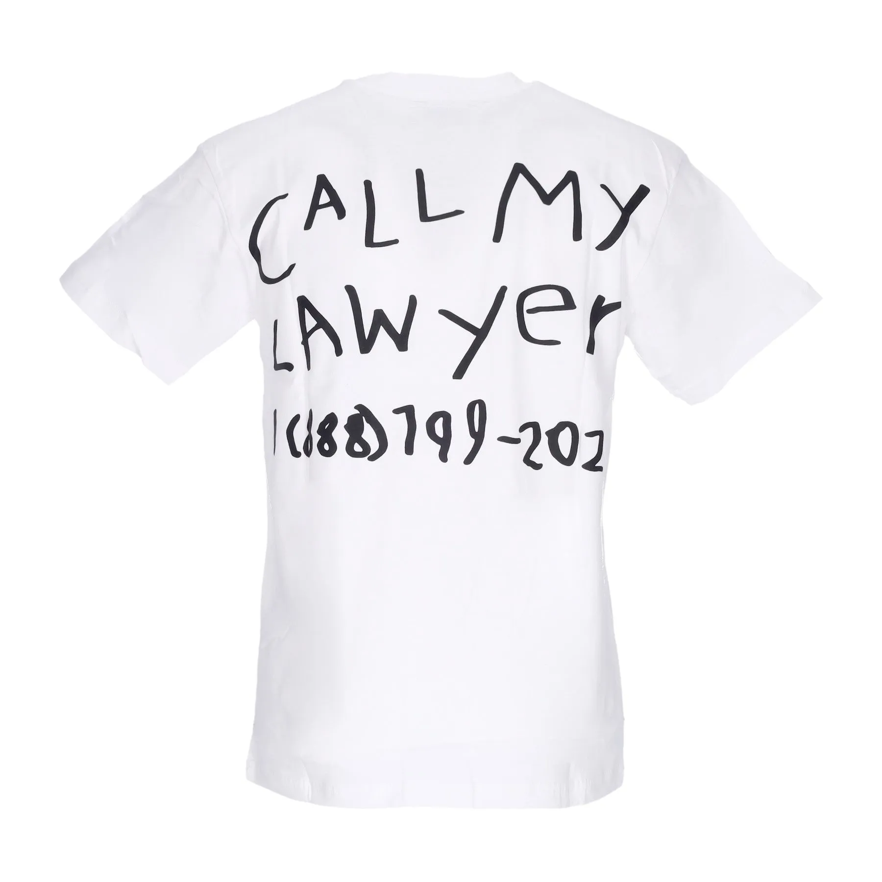 Maglietta Uomo Call My Lawyer Hand Drawn Tee White