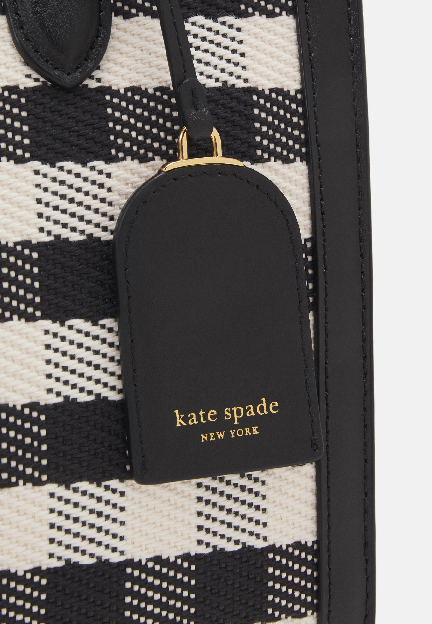 MANHATTAN GINGHAM TWEED FABRIC SMALL TOTE - Borsa a mano