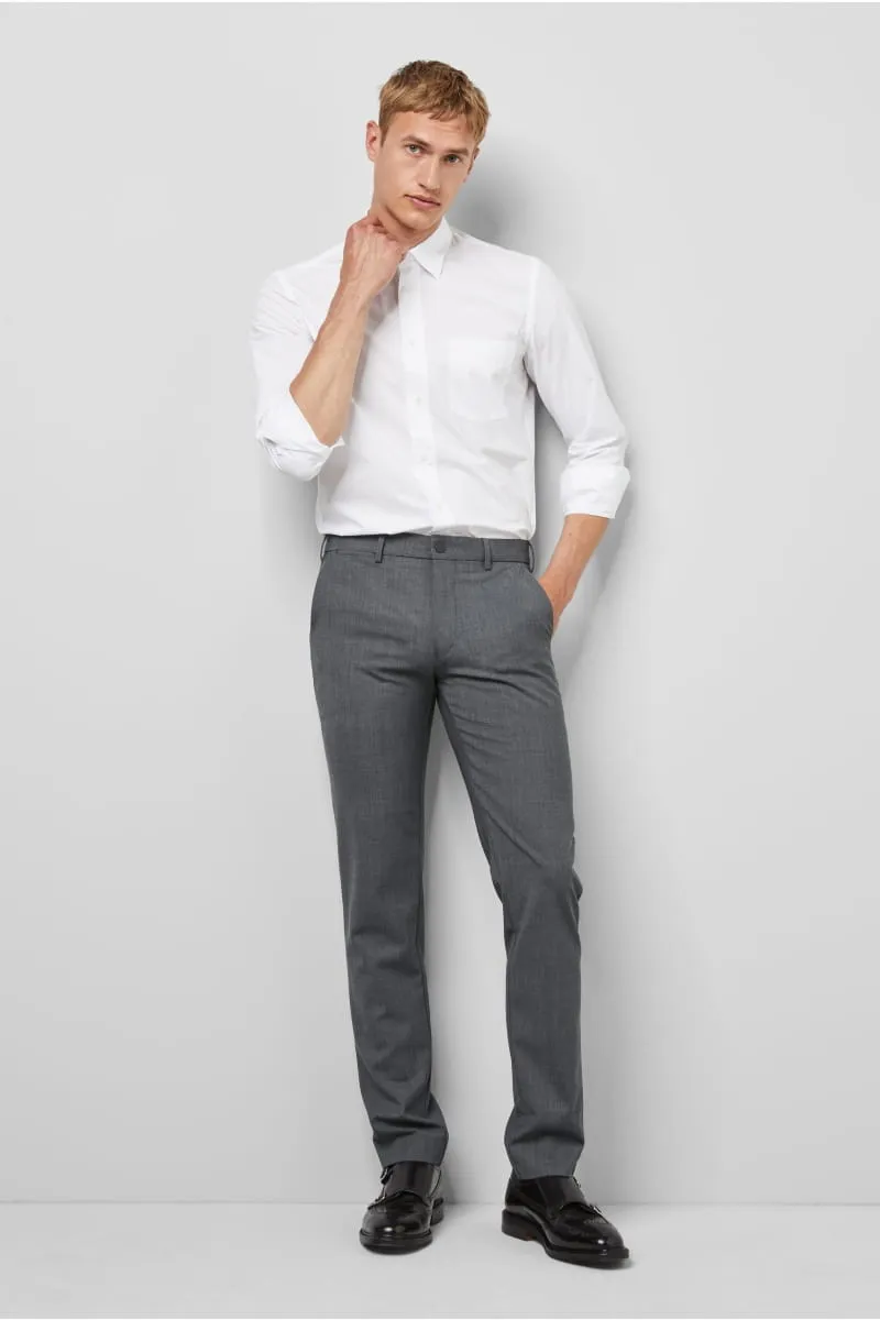 Medium grey bi-stretch wool trousers m5 by meyer modern fit