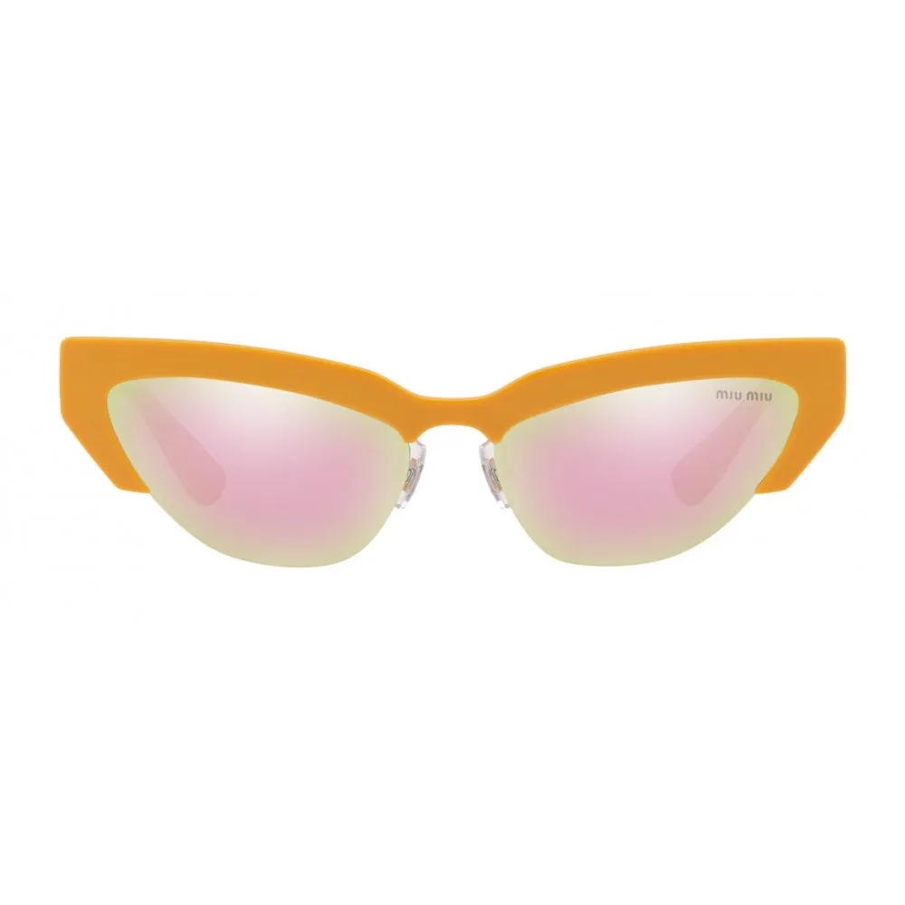 Miu Miu - Occhiali Miu Miu da Sfilata - Cat Eye - Arancio Rosa Specchiato - Occhiali da Sole - Miu Miu Eyewear