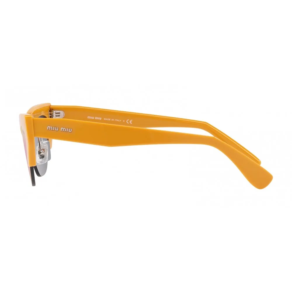 Miu Miu - Occhiali Miu Miu da Sfilata - Cat Eye - Arancio Rosa Specchiato - Occhiali da Sole - Miu Miu Eyewear