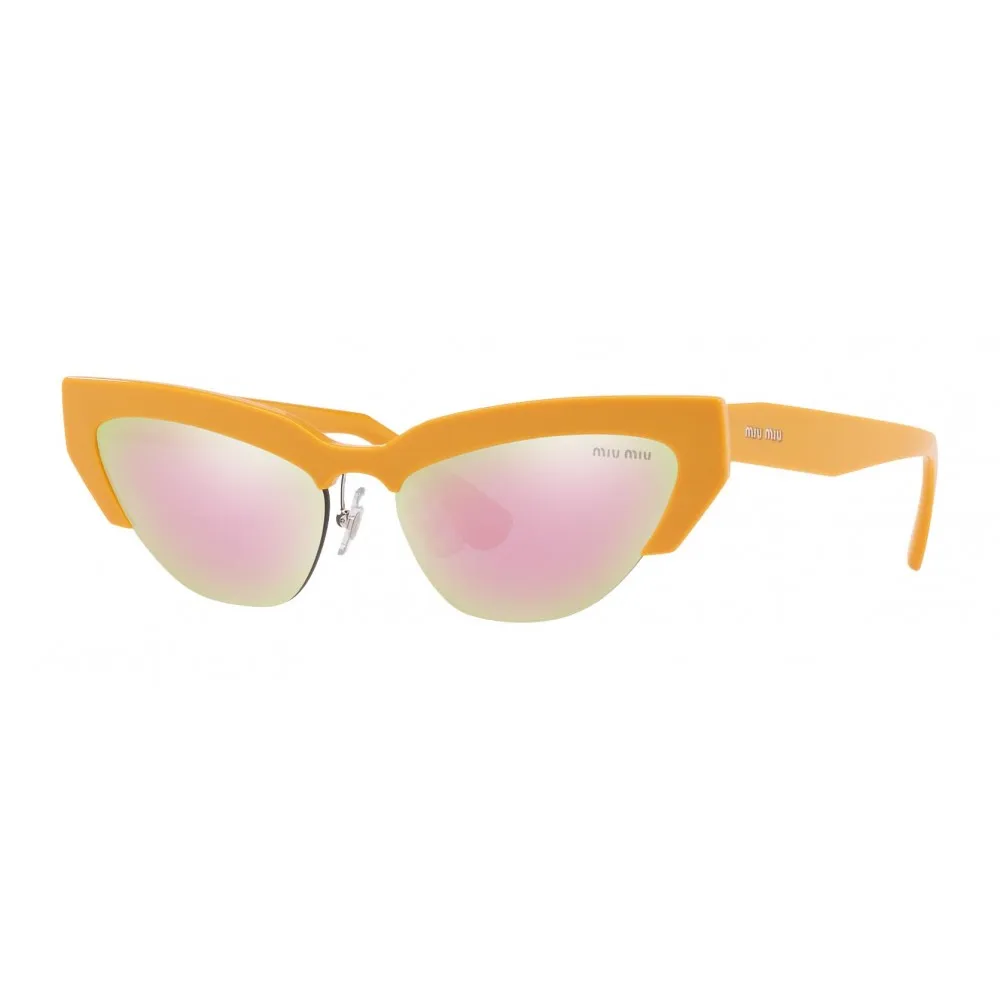 Miu Miu - Occhiali Miu Miu da Sfilata - Cat Eye - Arancio Rosa Specchiato - Occhiali da Sole - Miu Miu Eyewear