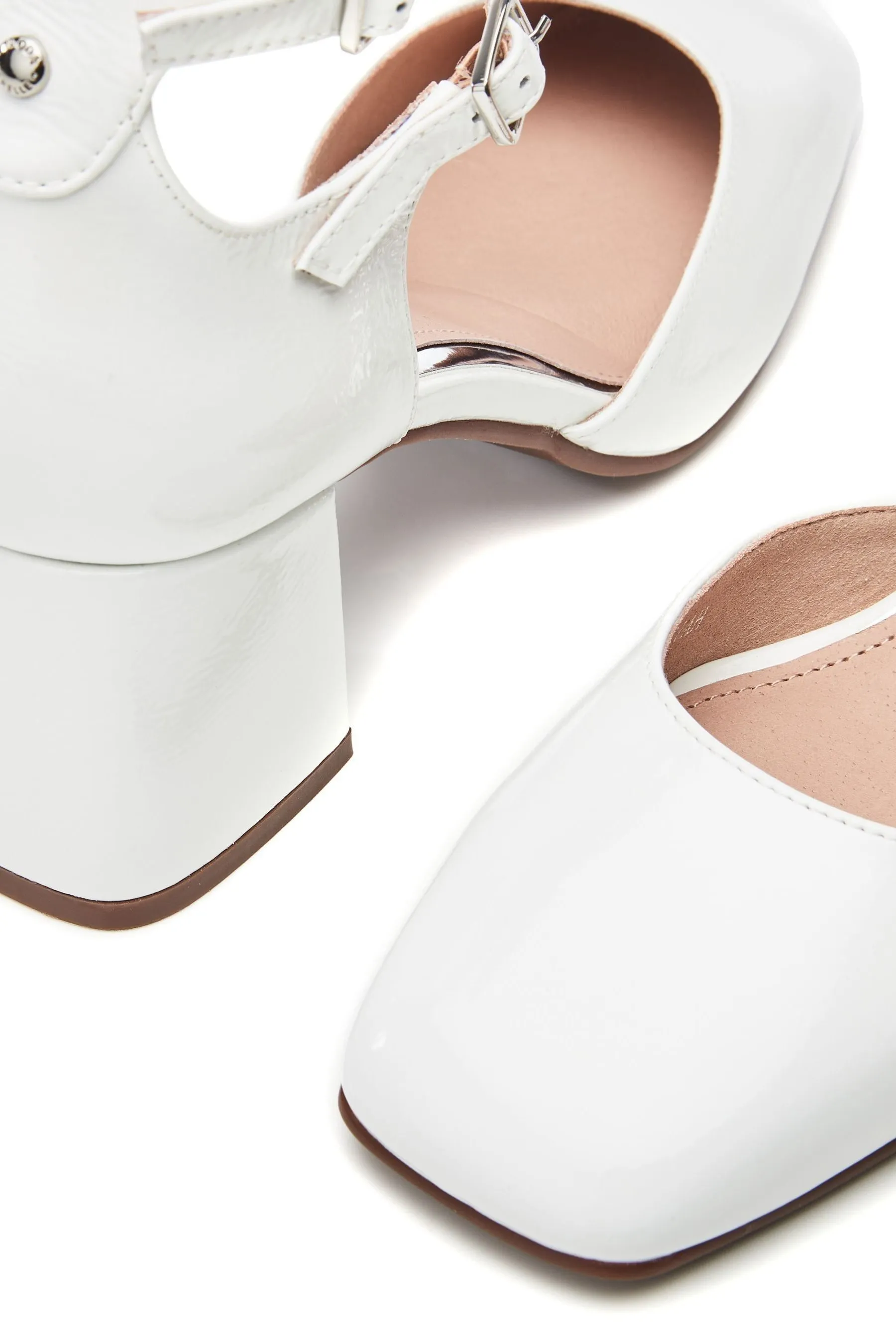Moda in Pelle Naturale - Multicolore - Scarpe con tacco, punta quadrata e tacco