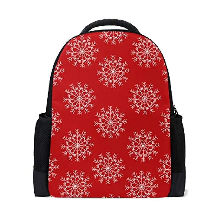 MONTOJ Poinsettia New Years Snowflake Zaino da Viaggio in Poliestere per Laptop 237278929