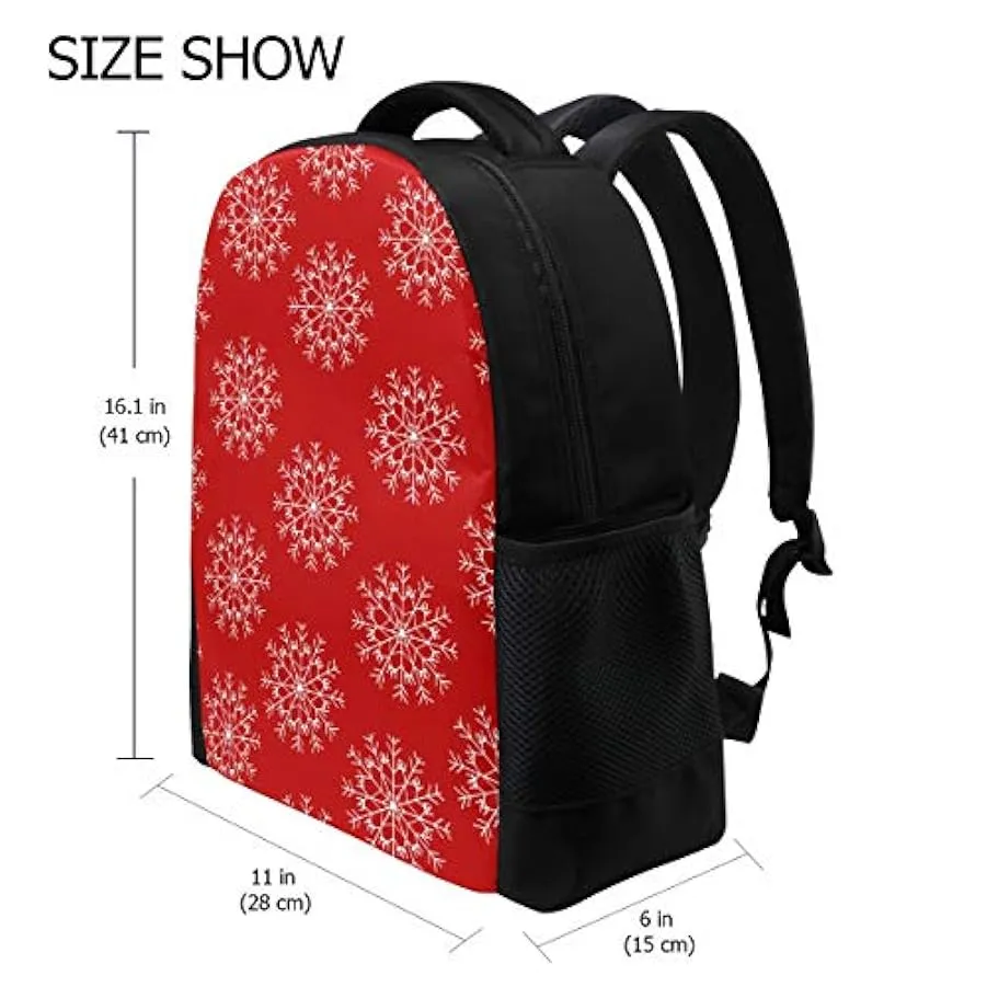 MONTOJ Poinsettia New Years Snowflake Zaino da Viaggio in Poliestere per Laptop 237278929