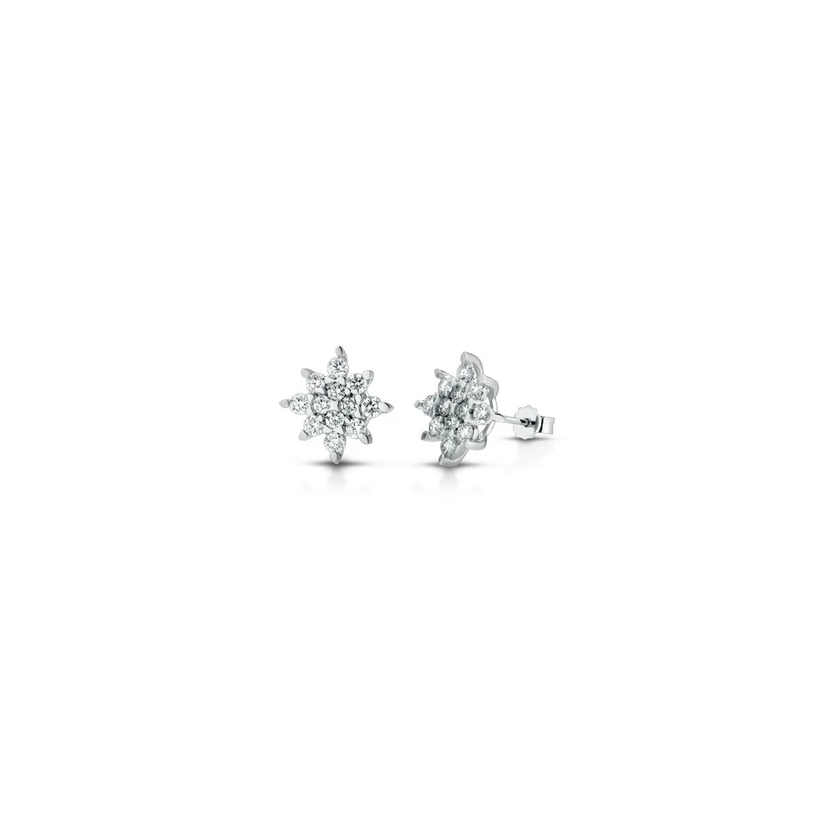 Orecchini fantasia Darwin in oro bianco 18k con diamanti naturali e vvs