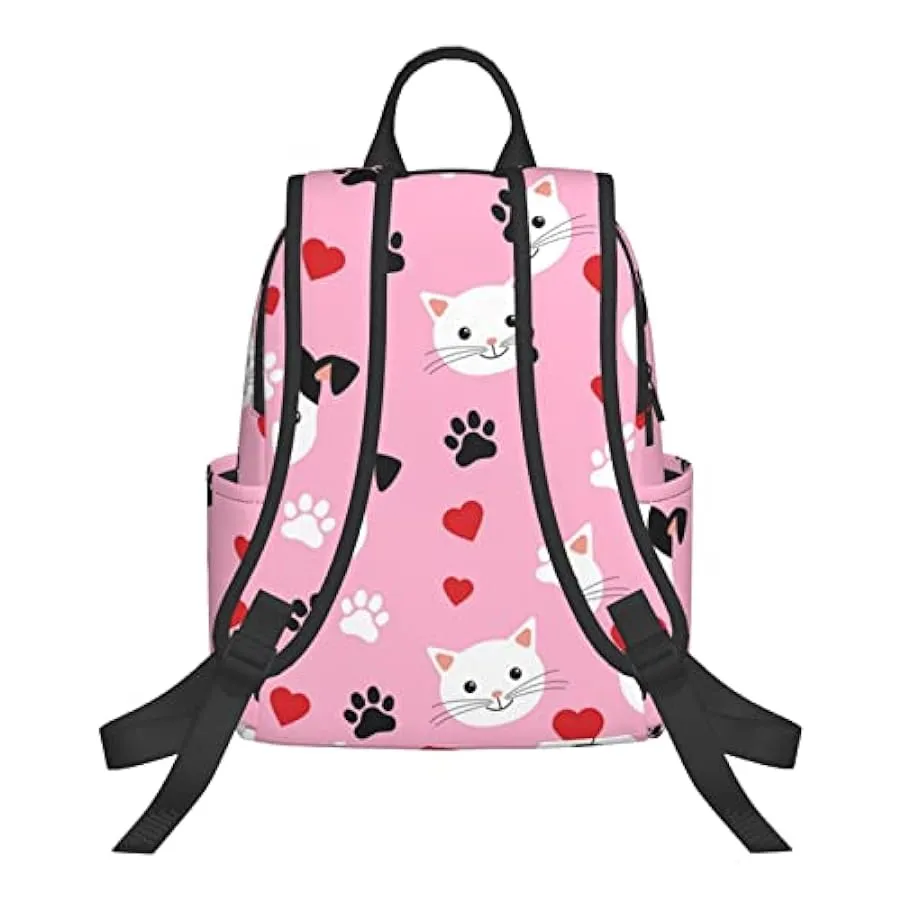 OTRAHCSD Zaino, carino cartone animato gatti e cani Lightweigh zaino per uomo donna, zaino casual per escursionismo, campeggio, 