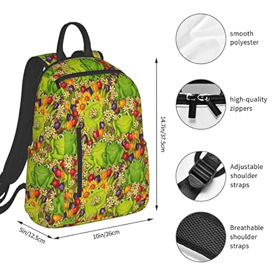 OTRAHCSD Zaino con rana Lightweigh per uomini e donne, zaino casual per escursioni, campeggio, viaggi, all’aperto 170111389