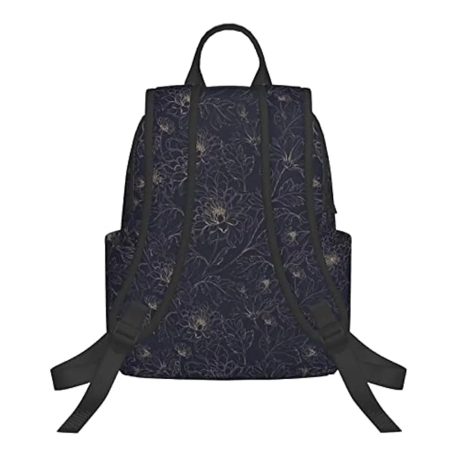 OTRAHCSD Zaino dorato con fiori di crisantemo leggero per uomo donna, zaino casual per escursionismo, campeggio, viaggi, attivit