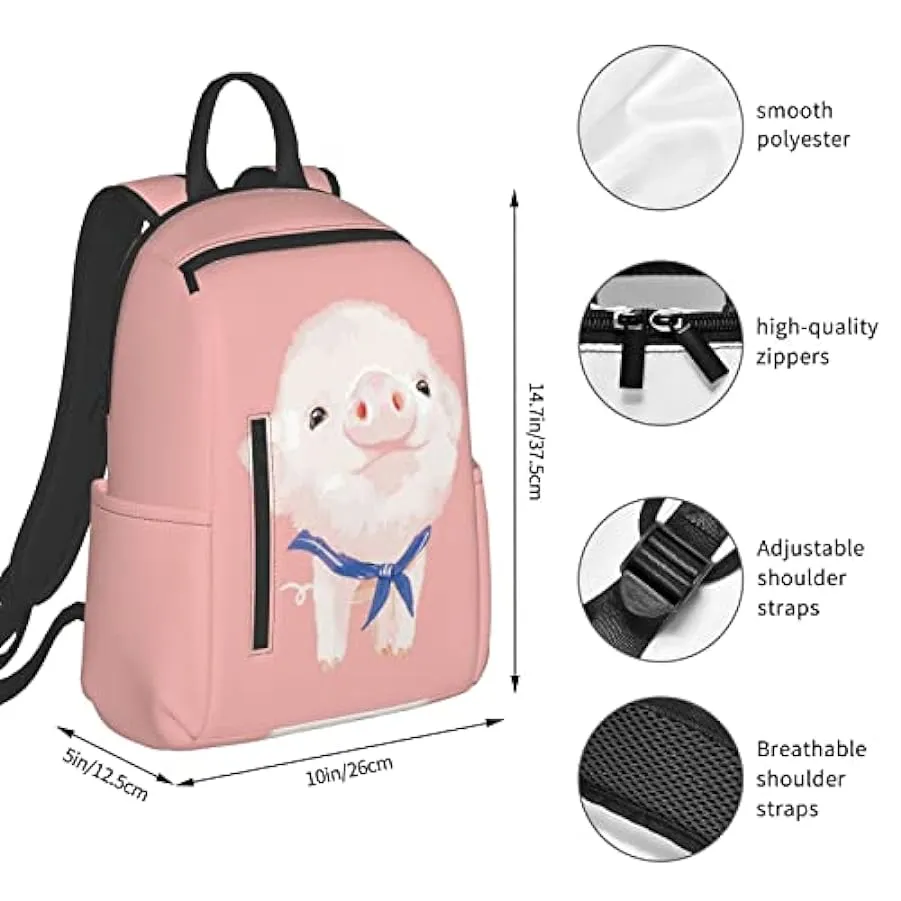 OTRAHCSD Zaino, Pink Pig Lightweigh zaino per uomini e donne, zaino casual per escursioni, campeggio, viaggi, all’aperto 1337043