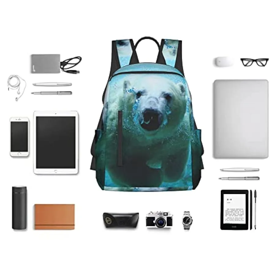 OTRAHCSD Zaino, Polar Bears in the Water Lightweigh Zaino per uomo donna, casual per escursionismo, campeggio, viaggi, attività 