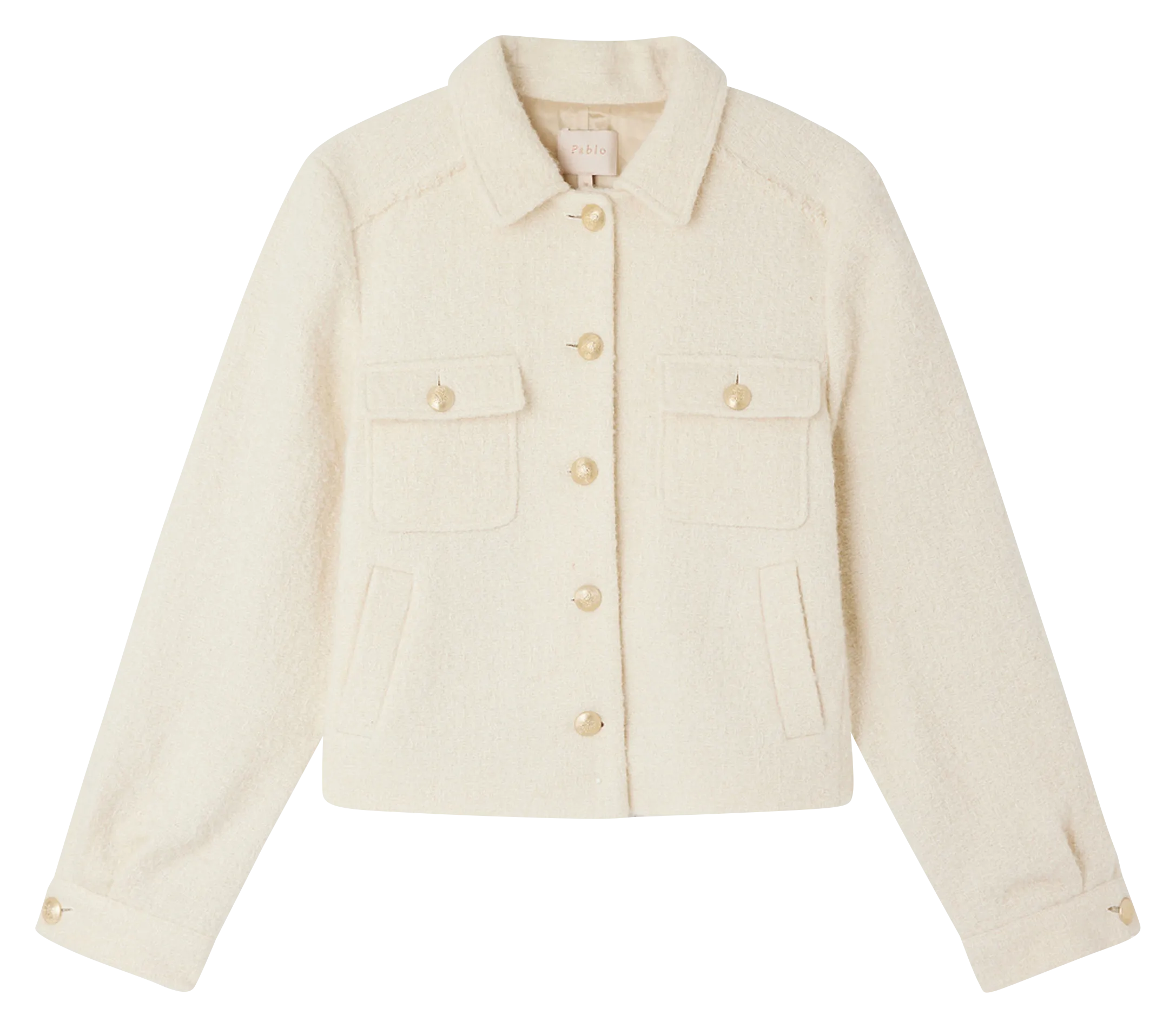 PABLO   MARGUERITE - Giacca corta in misto cotone e lana | Beige