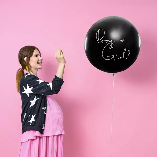 Palloncino coriandoli ragazzo o ragazza blu 1m