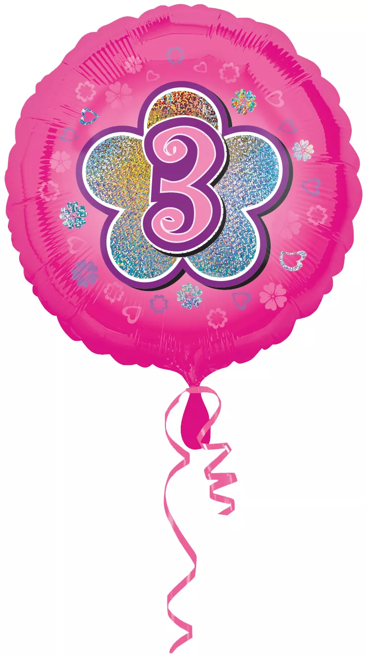 Palloncino numero 3 in rosa