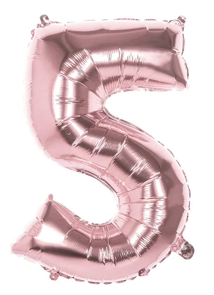 Palloncino numero 5 rosa oro 86 cm