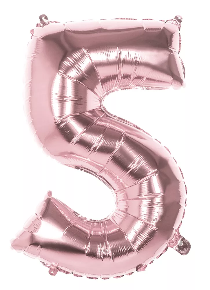 Palloncino numero 5 rosa oro 86 cm