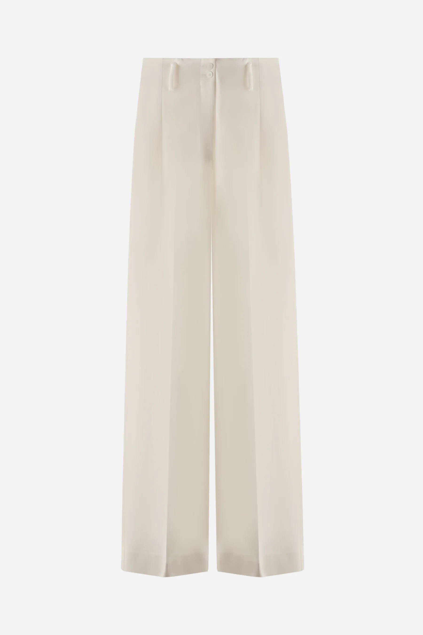  pantalone a gamba larga in lana stretch  