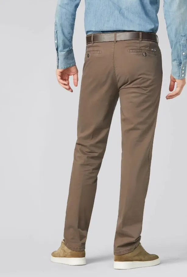 Pantalone color pietra meyer in cotone stretch drop quattro comfort fit