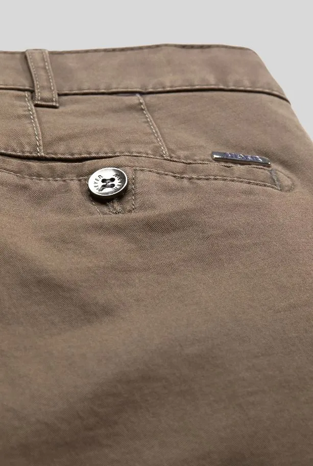 Pantalone color pietra meyer in cotone stretch drop quattro comfort fit