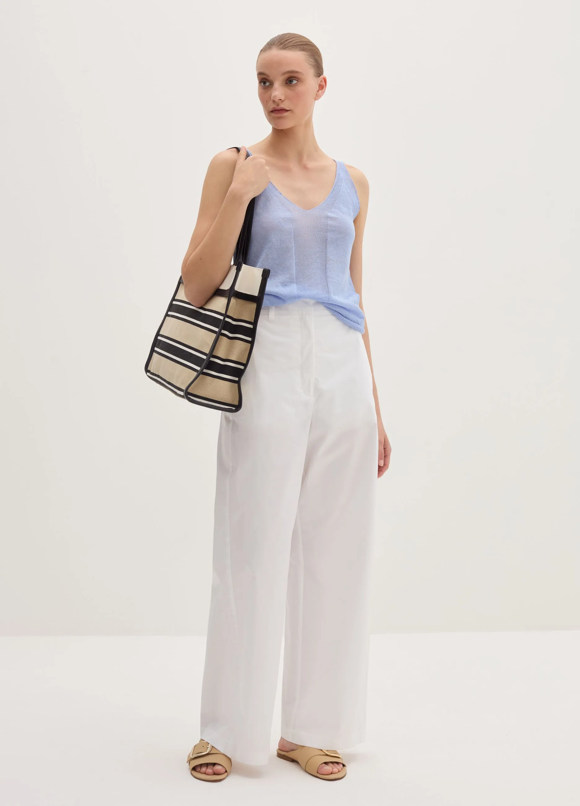 Pantalone straight fit a vita alta