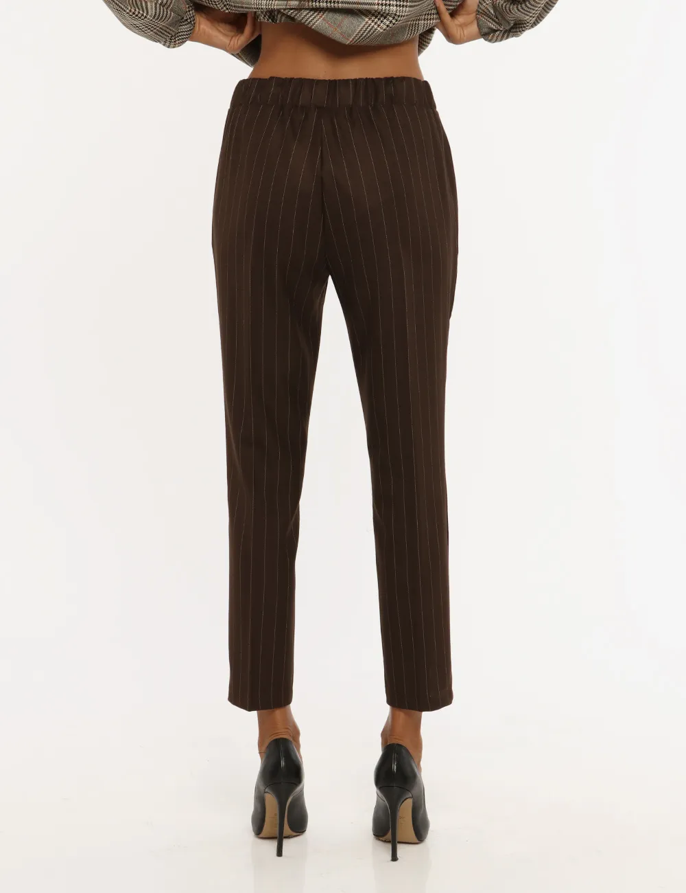Pantalone Vougue marrone gessato