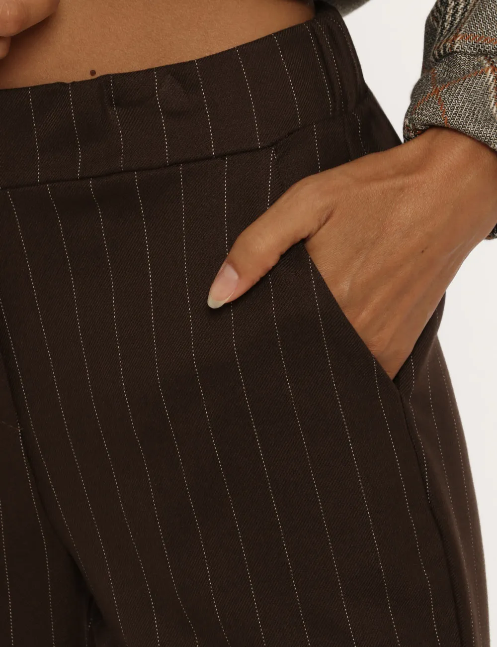 Pantalone Vougue marrone gessato