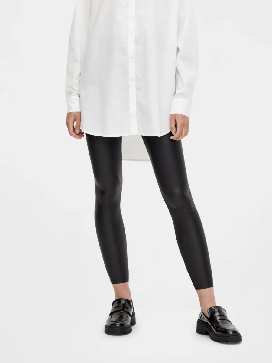 PANTALONI Donna PIECES 17118562 NEW SHINY BLACK