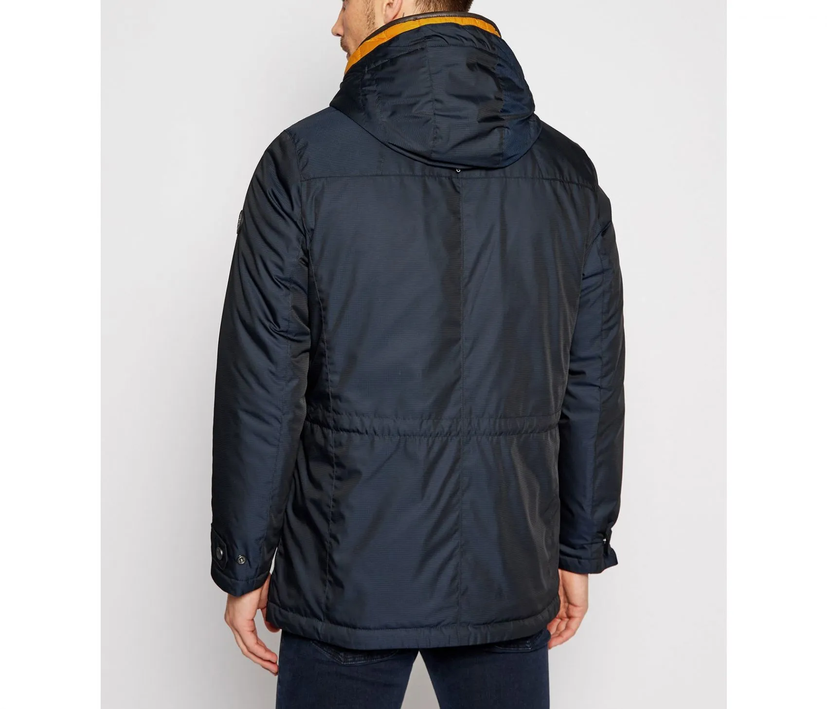 Parka blu bugatti con cappuccio staccabile modern fit