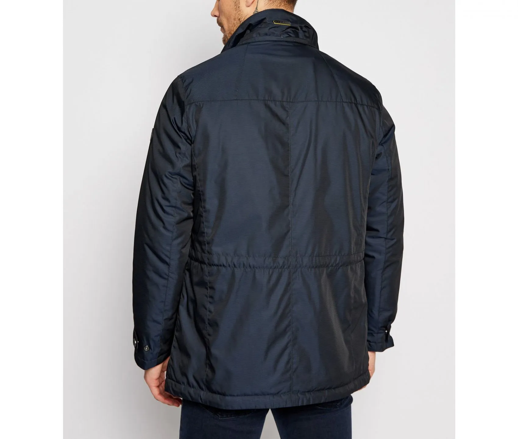 Parka blu bugatti con cappuccio staccabile modern fit