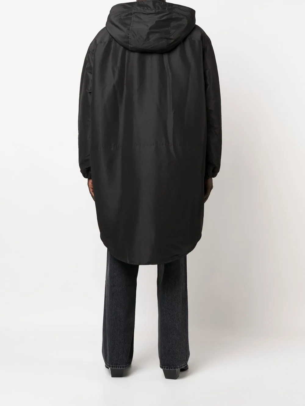 Parka con cappuccio in nero - uomo