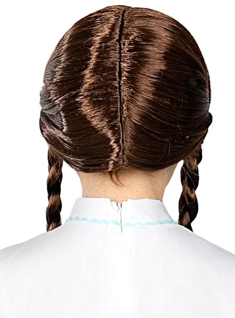 Parrucca con trecce castane per bambina