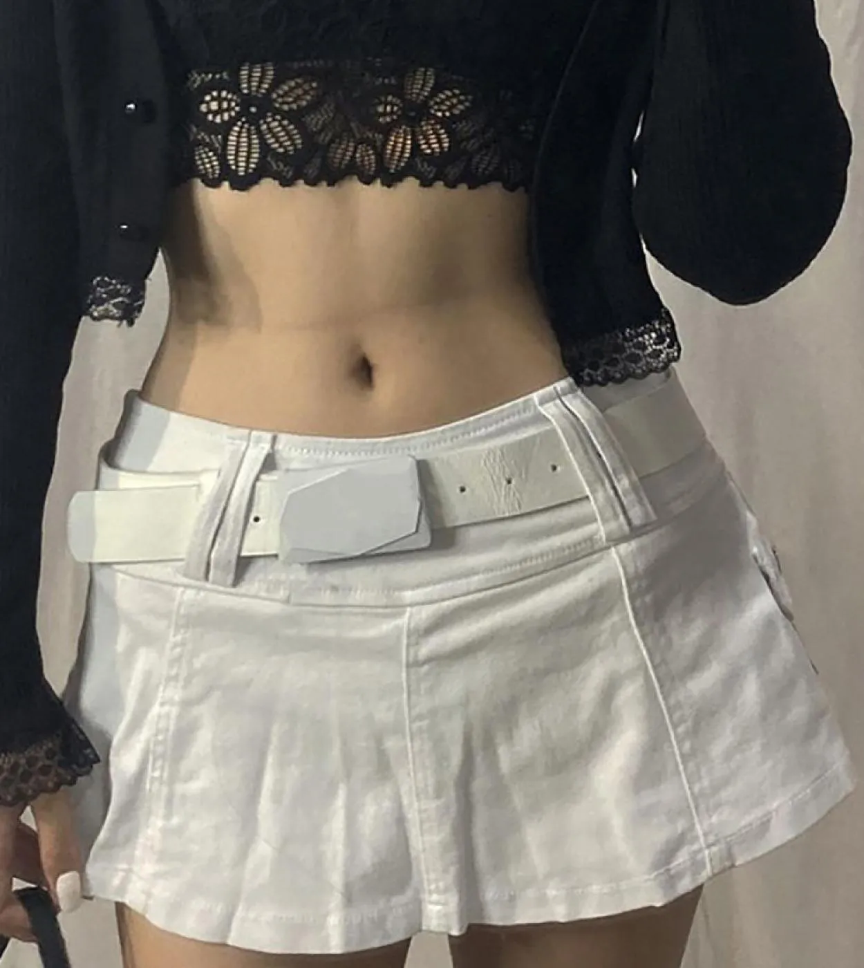 Pastel Goth Vita bassa Micro gonne nere  Streetwear Tasche Patchwork Gonna a trapezio E Girl Estetica Abiti Cerniera