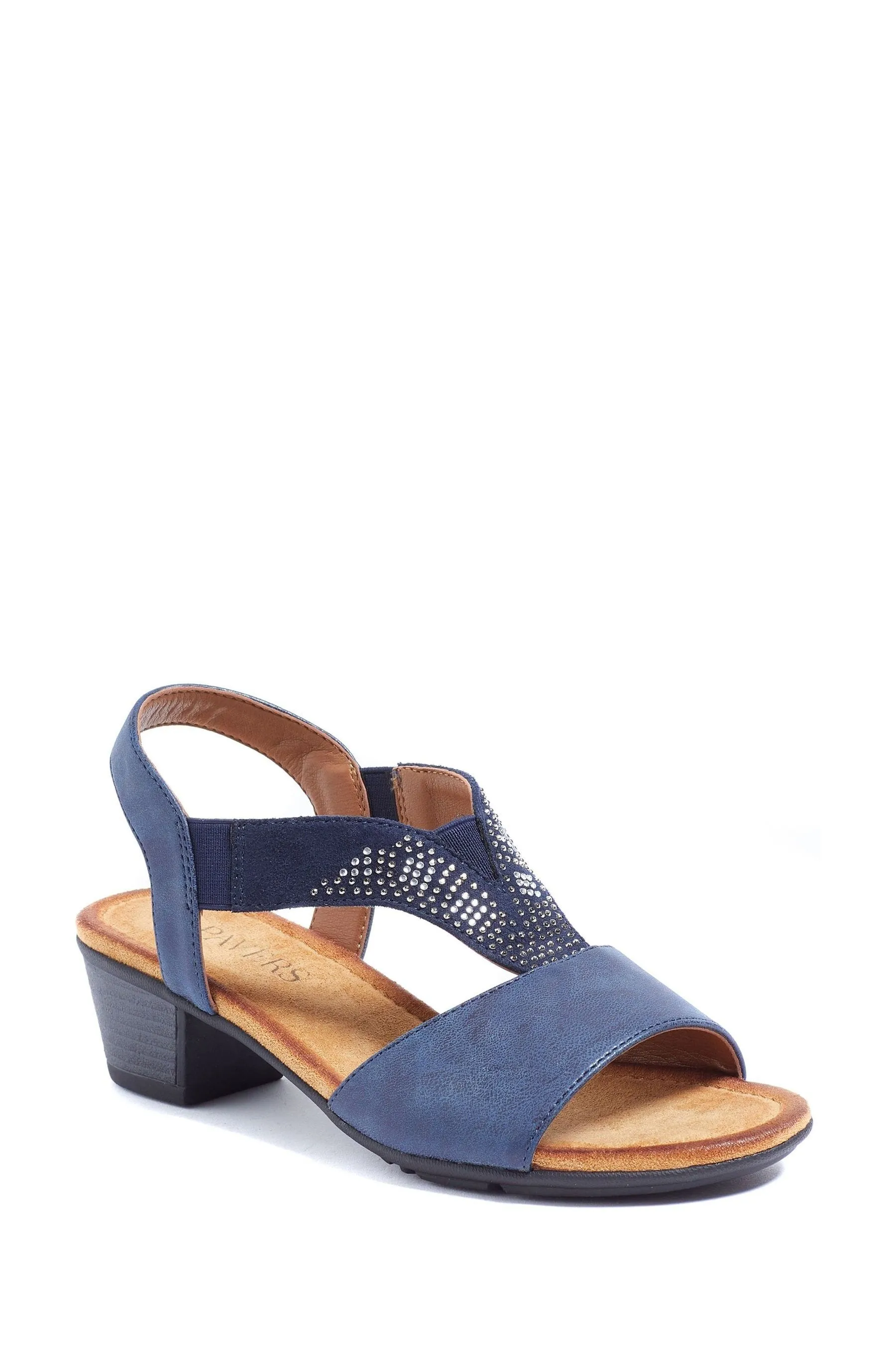 Pavers Blu - Sandali con tacco e cinturino posteriore