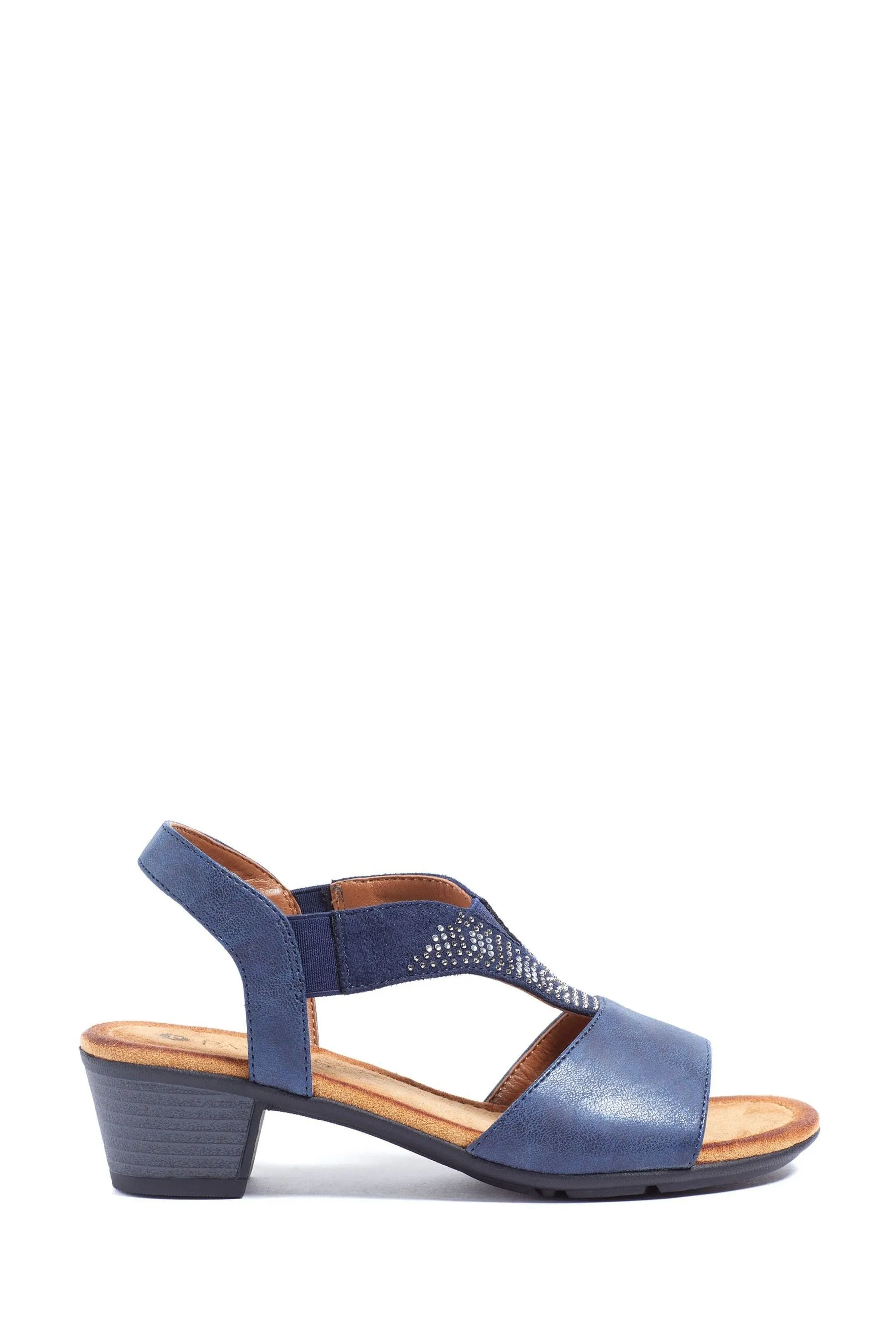 Pavers Blu - Sandali con tacco e cinturino posteriore